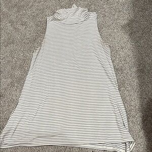 Striped Sleeveless Turtleneck Top
